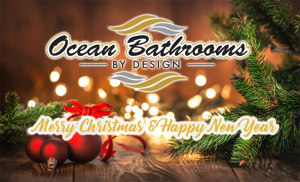 merry christmas from Ocean Bathrooms in Salisbury, Wiltshire graphic