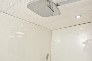 Shower head Display by Ocean Bathrooms By Design showroom picture in Salisbury Wiltshire