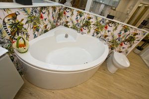 Round bath 3 by Ocean Bathrooms By Design showroom picture in Salisbury Wiltshire