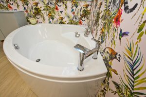 Round bath 2 by Ocean Bathrooms By Design showroom picture in Salisbury Wiltshire