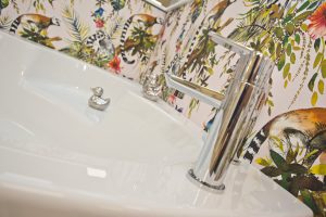 Exhibit close up of bath tap by Ocean Bathrooms By Design showroom picture in Salisbury Wiltshire