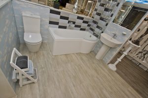 Bathroom black & white 4 exhibit by Ocean Bathrooms By Design showroom picture in Salisbury Wiltshire
