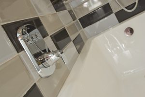 Bathroom black & white 5 exhibit by Ocean Bathrooms By Design showroom picture in Salisbury Wiltshire