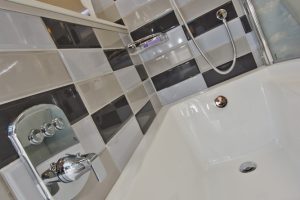 Bathroom black & white 1 exhibit by Ocean Bathrooms By Design showroom picture in Salisbury Wiltshire