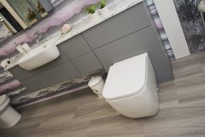 Grey finish exhibit 2 by Ocean Bathrooms By Design showroom picture in Salisbury Wiltshire