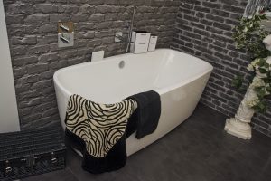 Contemporary Bath tub exhibit by Ocean Bathrooms By Design showroom picture in Salisbury Wiltshire