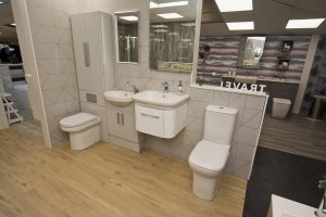 Vast range of exhibits from Ocean Bathrooms By Design showroom picture in Salisbury Wiltshire