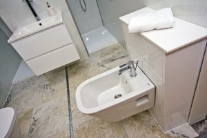 Toilet and basin display by Ocean Bathrooms By Design in Salisbury